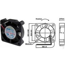 Ventilátor 12V/ 40x40 x 10 mm 5000 ot/min