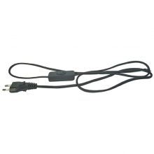 Flexo kabel s vypínačem 2m/2x0,75 černá šňůra/PVC